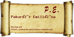 Pakurár Emiliána névjegykártya